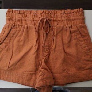 a . new day Linen Blended Shorts - XS - Earthy Brown